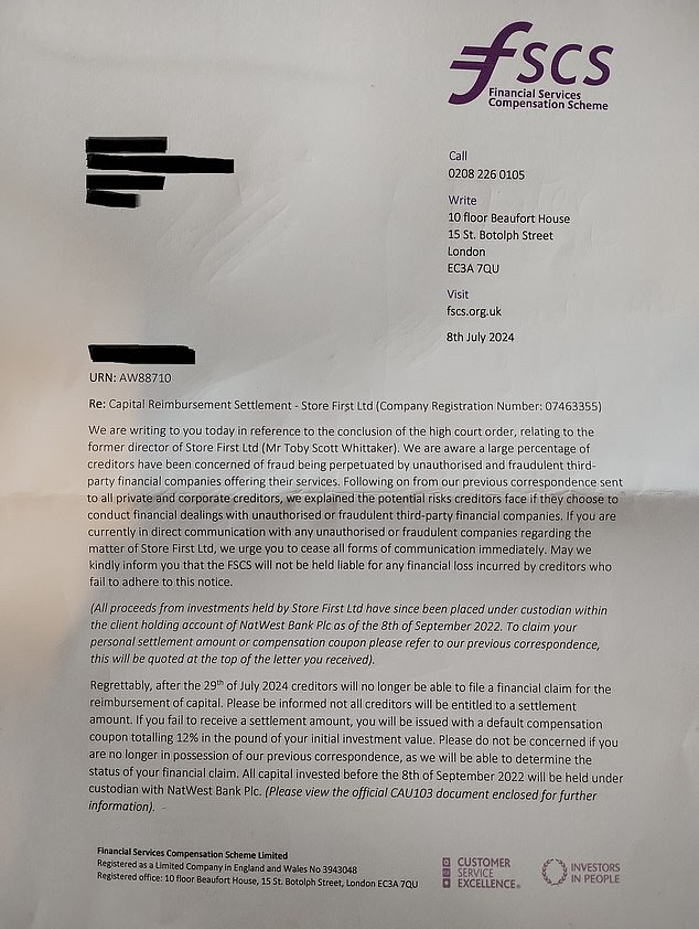 Convincing: The entire fraudulent letter, which could easily trick victims into believing it was real.