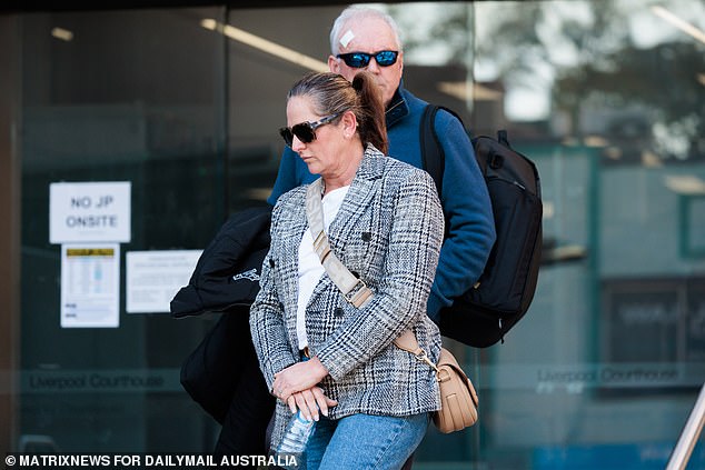 Brailey's parents are pictured outside Liverpool Local Court on Wednesday, where their daughter was granted bail.