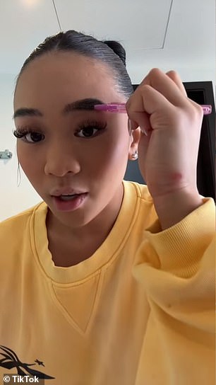 Suni shared her getting ready routine with her TikTok followers, showing how she gets her eyebrows done and gets her custom lip color.