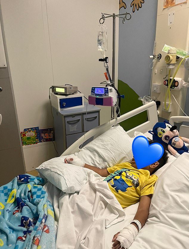 Isaiah was hospitalized for more than two weeks after being admitted in mid-July, with his mother by his side the entire time.