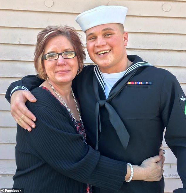 Zach (seen with his mother) found fame by sharing his music on YouTube, with a song about his past service titled Heading South going viral.