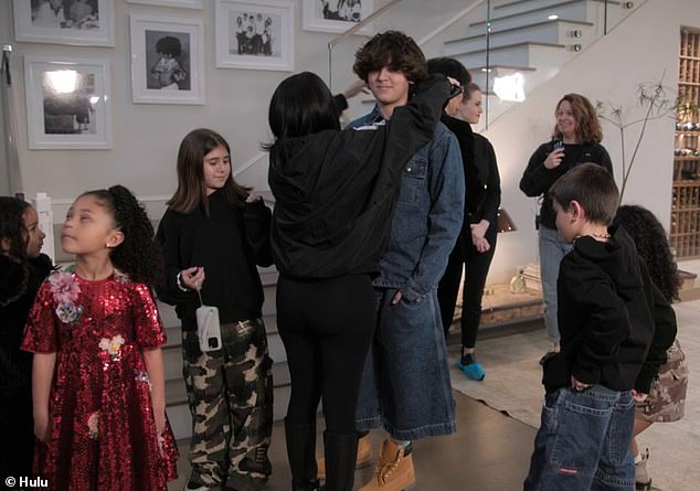 Meanwhile, in the season five finale of The Kardashians, Kourtney was seen warmly hugging Mason as he refused to return the favor by wrapping his arms around her.