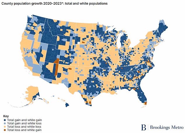 The white population is declining in almost every part of the country, researchers say