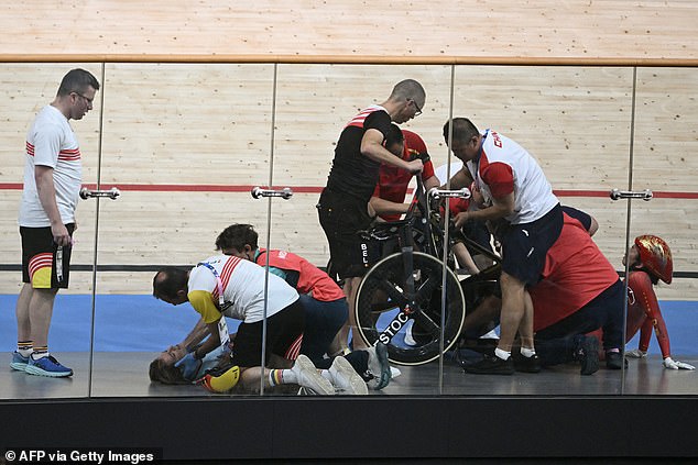 Doctors were called to the scene because the cyclists involved in the accident were in serious pain.