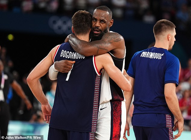 James and Bogdanovic hugged after the game after chatting with each other in Paris