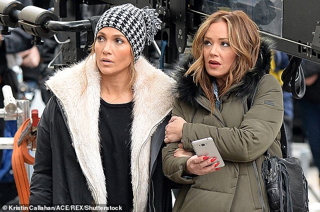 Leah Remini, one of JLo's best friends, was reportedly ousted from her inner circle after she expressed concerns that Ben hadn't changed enough since their last breakup; pictured filming Second Act in 2017