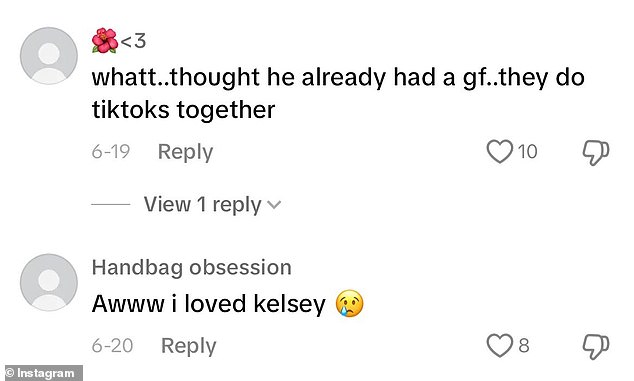 Several fans reacted to comments about Ryan's past relationship with Kelsey.