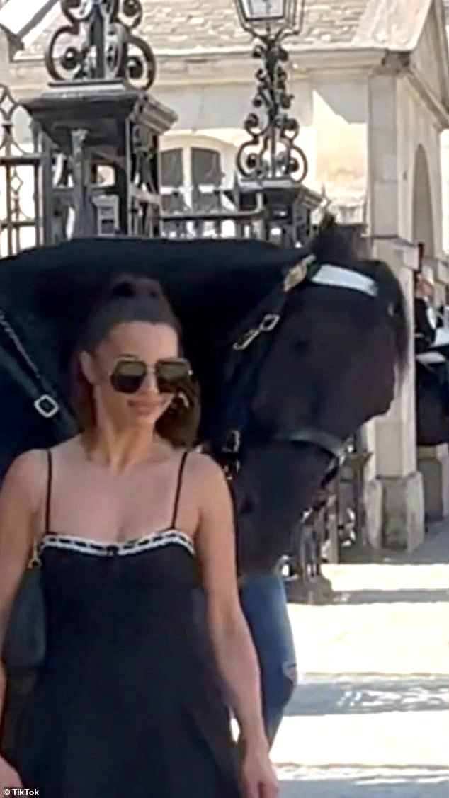 Scheana appeared to spin so quickly in front of the horse that her ponytail brushed against it, possibly causing the steed to go crazy.