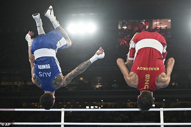 The Australian's gesture capped a stellar Olympics for the Australian boxing team, despite a shock defeat to highly-rated Harry Garside in his opening fight.