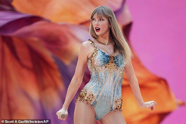 Taylor Swift canceled her three concerts in Vienna after two suspects were arrested for allegedly planning a terror attack at her shows - Swift is pictured performing in London in June