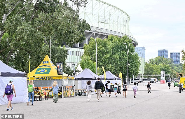 General view of the shows outside Happel Stadium, after Taylor Swift's three concerts were cancelled this week, August 8