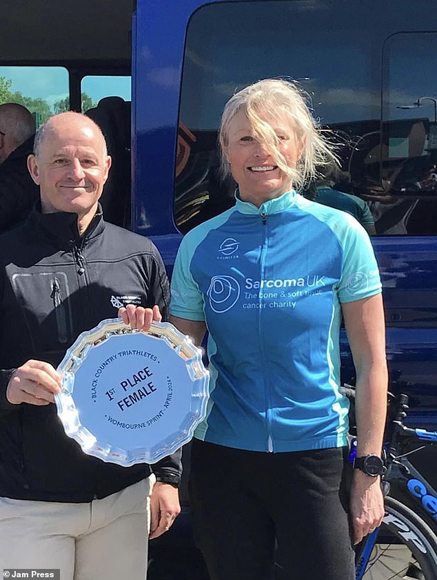 She began competing again this year and has since completed a triathlon for Sarcoma UK, a charity working with those suffering from the disease, in which she came first as a female.