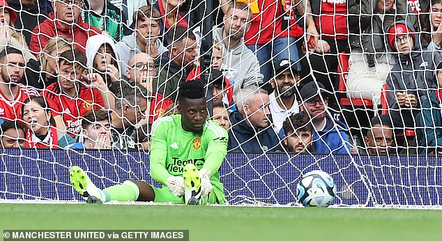 Onana was left embarrassed after conceding a goal from distance during his Old Trafford debut in 2023