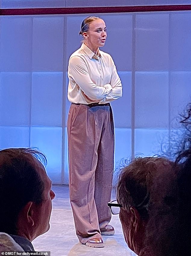 Amanda made her debut in her new play When It Happens To You at London's Park Theatre on Wednesday night, where the threat spoke about