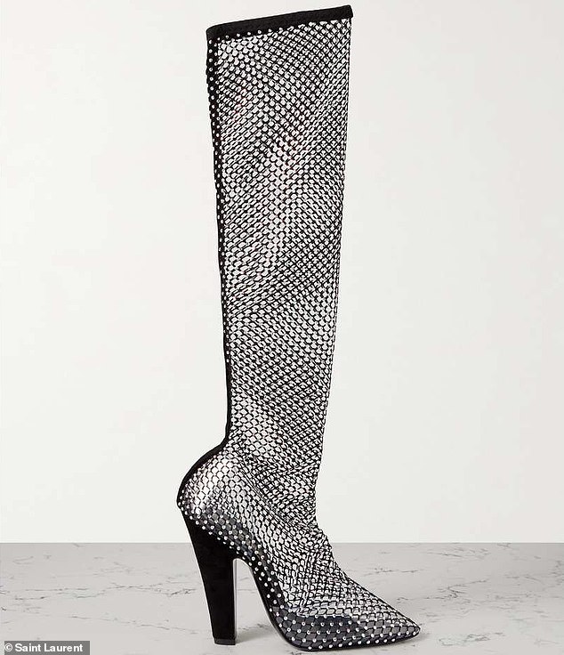 The glamorous pair of boots, featured in the official Saint Laurent image, can be found online through a third-party seller for $2,990.