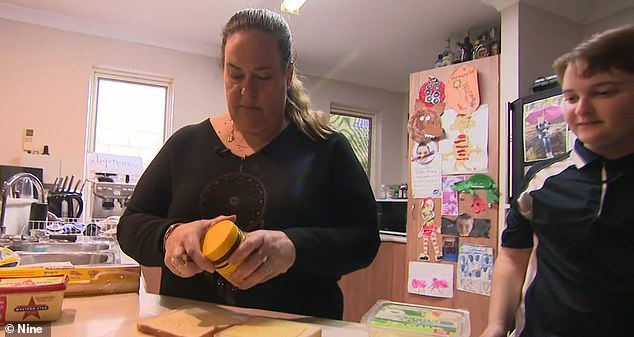 Natalie Durer (pictured left) has to make lunch for her son Jaxon (right) every day.