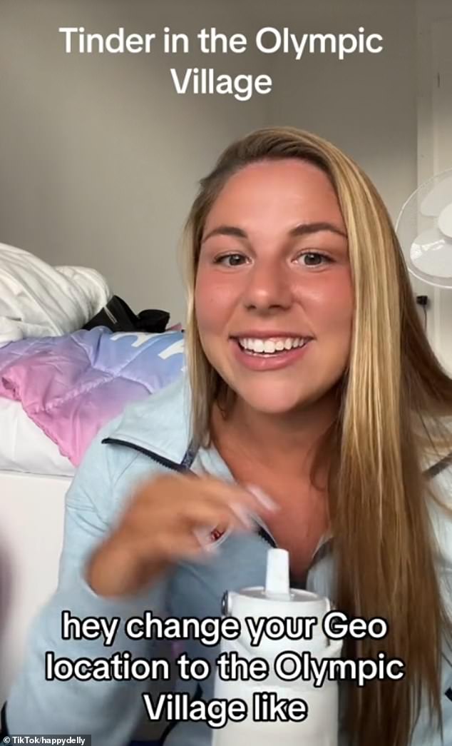 In her two-minute video, Emily explains how she downloaded Tinder in the hope of finding a match in the Olympic Village, but was left disappointed.