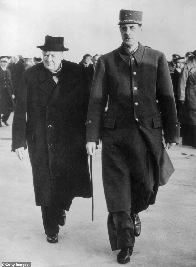 Prime Minister Winston Churchill with French leader Charles de Gaulle in Paris in November 1944