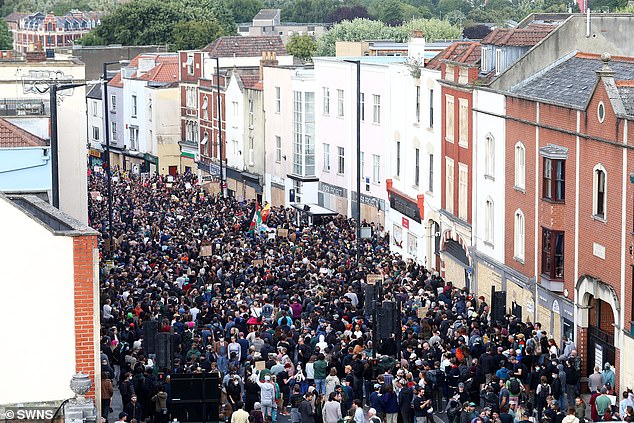 Hundreds of anti-hate protesters gathered in Bristol to defeat hateful far-right thugs who planned to invade the city on Wednesday.