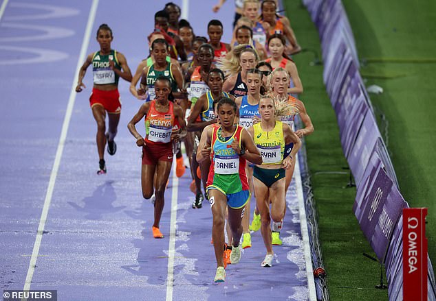 The Eritrean runner was ahead of the rest in the long-distance race under the lights of the Stade de France.