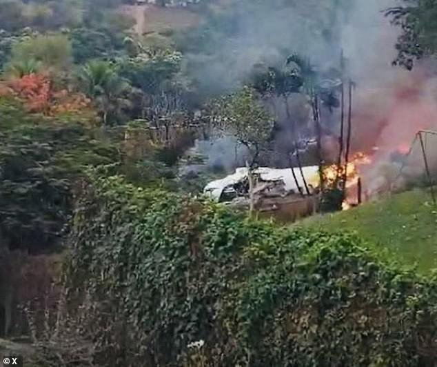 Dramatic video from the scene on Friday showed a Voepass plane falling from the sky as it plunged behind a group of trees near homes, followed by a large plume of black smoke.