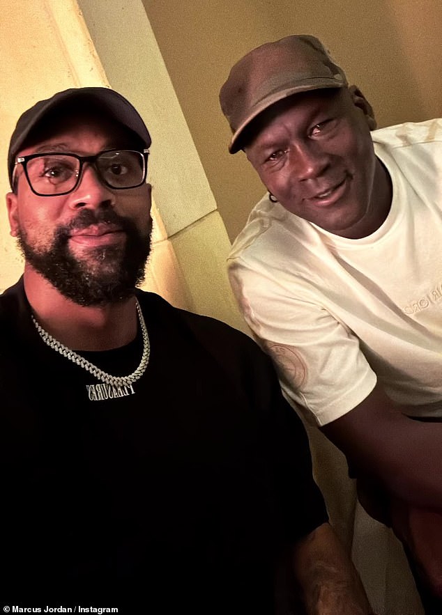 Marcus is pictured with his father, NBA legend Michael Jordan, 61, who is worth an estimated $3.2 billion. His father previously admitted he did not approve of their romance.