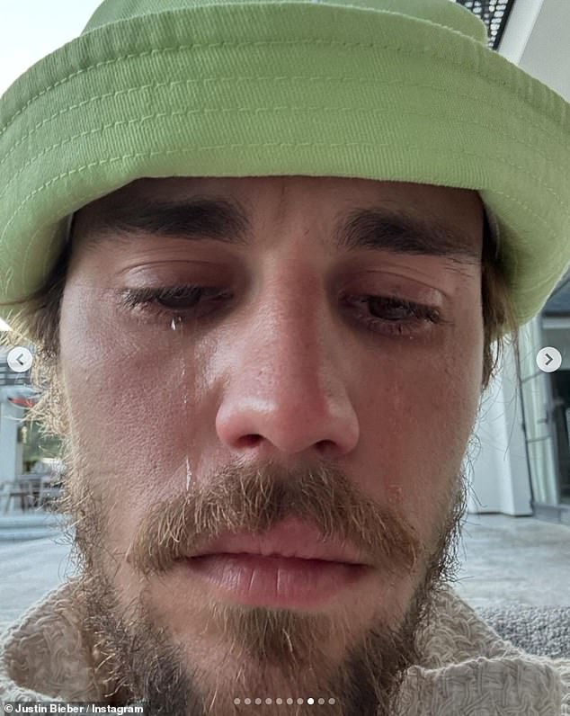 In April, Justin sparked concern after posting several selfies of himself crying.