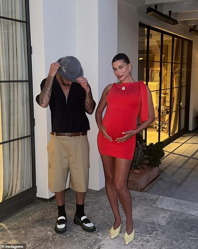 A month later, Hailey and Justin shared the exciting news with their fans by posting photos of her holding her baby bump during a surprise vow renewal in Hawaii.