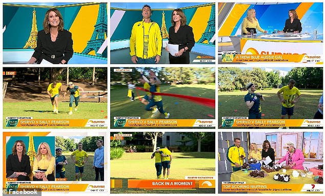 The former runner dressed in green and gold in the studio and organized his own athletics competition 