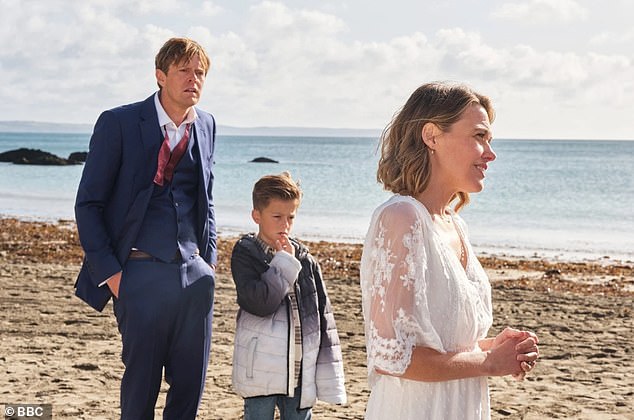 The long-awaited third instalment of the Death In Paradise spin-off will reunite viewers with characters Humphrey (Kris Marshall) and Martha (Sally Bretton) (pictured) in Devon, following the season two finale which saw them close to tying the knot.