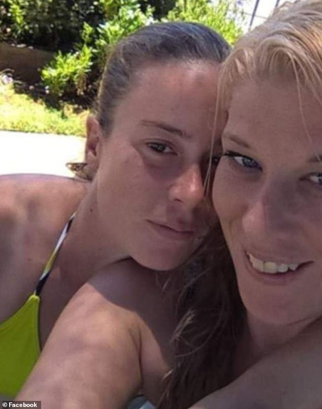 The victim's sister, Carly McBride (pictured, left, with Kristie), who was charged with affray and intent to commit a violent act for her alleged role in the fight, said the family is still struggling to come to terms with what happened nine months ago.