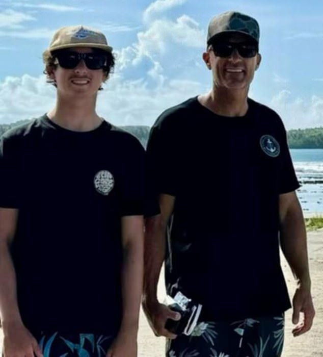 The passionate surfer (pictured right) is survived by his wife Rikki and three children.