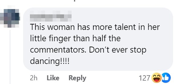 Not everyone was impressed, however, with several comments below the video sharing harsh opinions about the athlete, while others defended her.