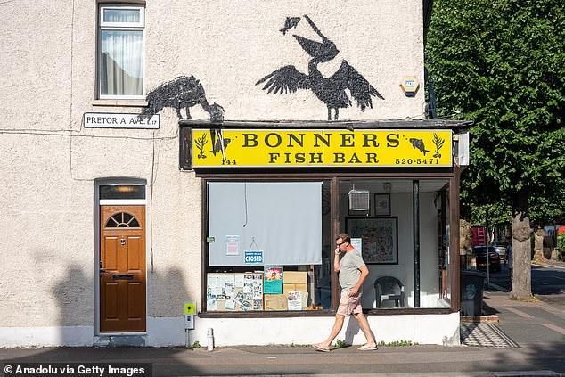 The fifth mural appeared on a fish and chip shop in Walthamstow on Friday.