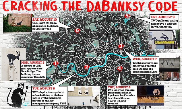 All the places where Banksy has left an animal mural in the last week