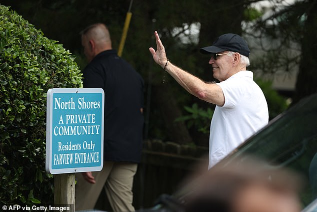 Biden wore sunglasses and a short-sleeved polo shirt as he arrived at the beach. He is scheduled to travel with Harris again next week in Maryland, their first joint trip since dropping out of the 2024 race.