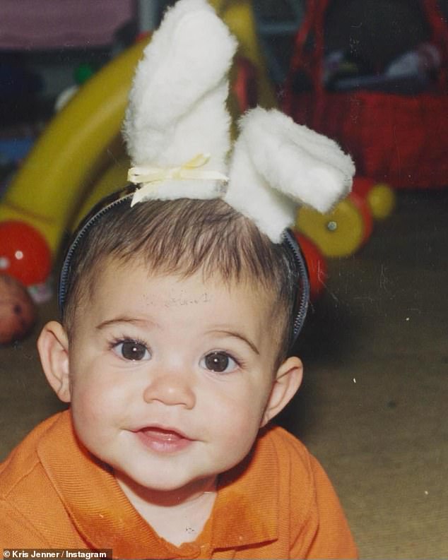 Another photo showed Kylie as a little girl wearing bunny ears.