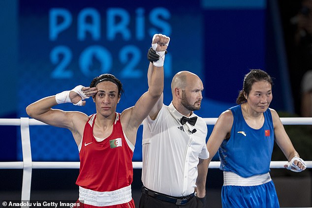 Khelif (left) defeated China's Liu Yang by unanimous decision in Friday's welterweight final.