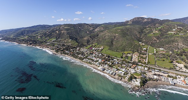 Aerial view of stunning Lechuza Beach in Malibu, California