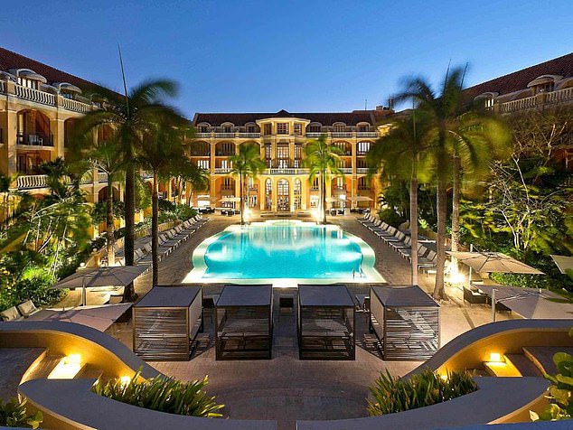 The couple are expected to stay in the £2,500-a-night presidential suite at the Sofitel Legend Hotel in Cartagena (pictured)