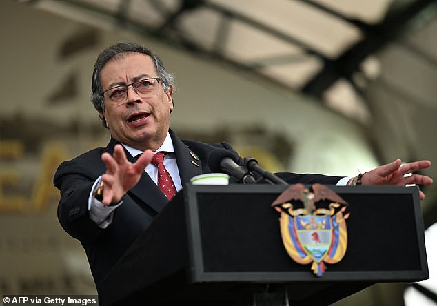 President Gustavo Petro (pictured), a radical leftist who once fought in a rebel guerrilla group, came to power in 2022 promising to help poor Colombians with free health care, better education and social welfare schemes for single mothers and battered women.