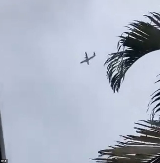 The image shows the Voepass Airlines plane spiraling out of the sky just before impact.