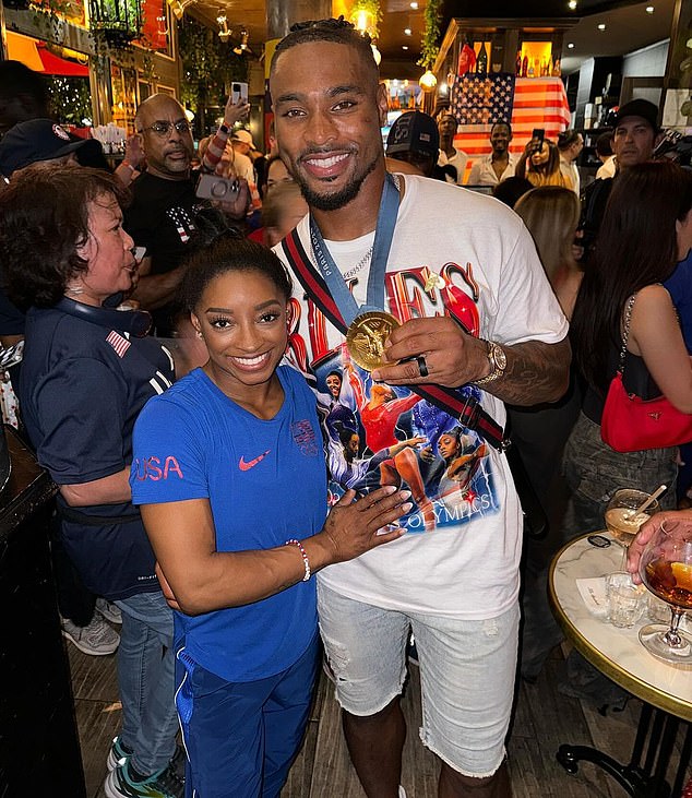 Simone Biles has responded to criticism from Jonathan Owens after the American gymnast's husband was slammed by fans for wearing her Olympic gold medal.