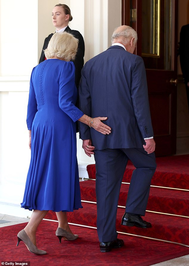 A guiding hand from Queen Camilla on the King's back marked the end of the three-day state visit by Emperor Naruhito and Empress Masako of Japan to the UK at the end of June this year.