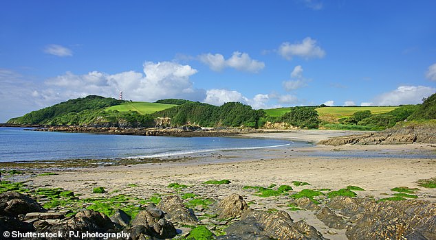 Polridmouth Cove, shown here, is situated on the South West Coast Path and includes a seawater bath built into the rocks, but can only be reached on foot.