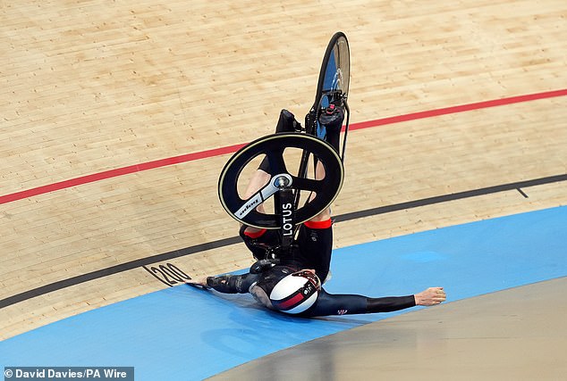 Hamish Turnbull was involved in a collision during the men's keirin on Sunday morning.