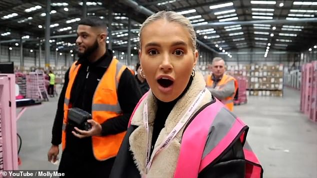 Awkward: Last year she was appointed creative director of clothing brand PrettyLittleThing, on a seven-figure salary, then horrified to work a 12-hour shift in the warehouse.