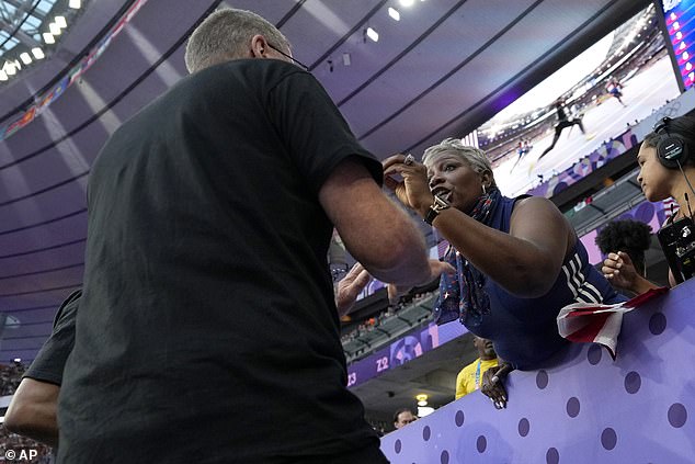 The bishop could be seen gesturing furiously in a heated conversation with security that day.