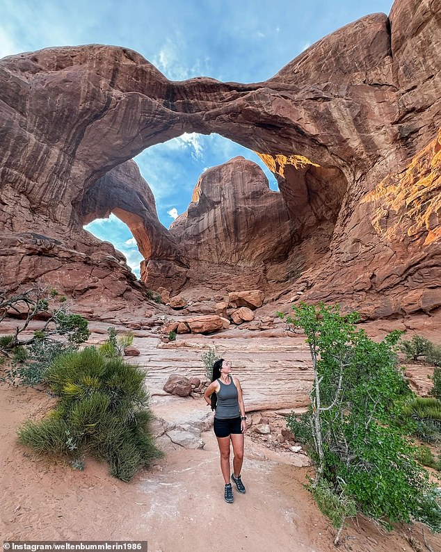 Double Arch was formed from 190-million-year-old Navajo Sandstone that originated in the late Triassic to early Jurassic periods.