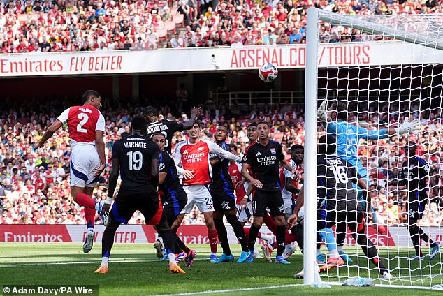 William Saliba and Gabriel scored from set pieces as the Gunners cruised to a comfortable 2-0 win